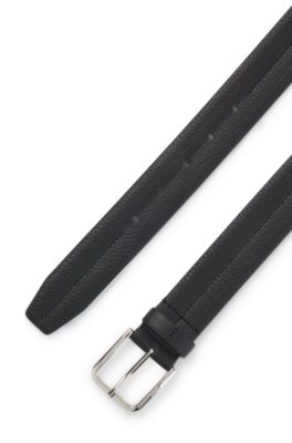 Boss Leather business belt with polished silver buckle klassiska skärp herr – bild 2