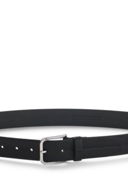 Boss Leather business belt with polished silver buckle klassiska skärp herr – bild 3