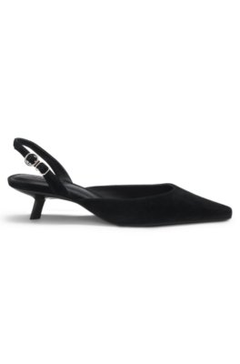 Hugo Kitten-heel slingbacks in suede sandaler med klack dam – bild 2