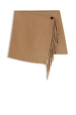 Wrap mini skirt with fringing