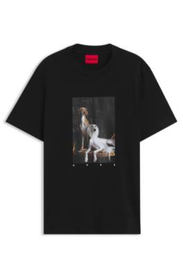 Hugo Cotton-jersey T-shirt with graphic print herr – bild 4