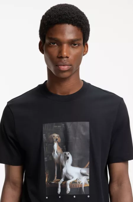 Cotton-jersey T-shirt with graphic print