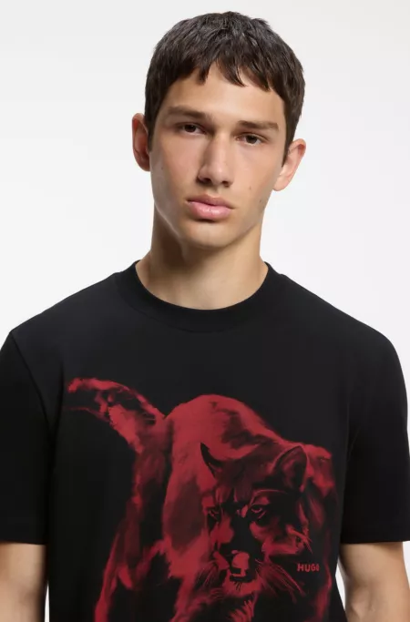 Cotton-jersey T-shirt with graphic print