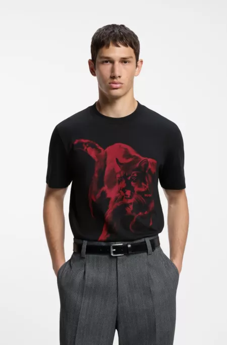 Cotton-jersey T-shirt with graphic print