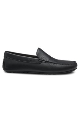 Tumbled-leather loafers with driver sole 3