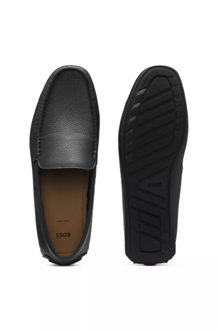 Mocassins en cuir foulonné avec semelle à picots