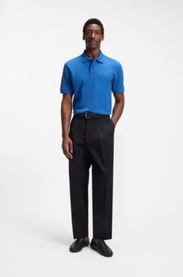 Tumbled-leather loafers with driver sole, Black