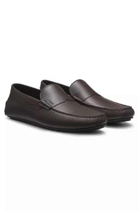 Loafer aus gewalktem Leder mit Profilsohle