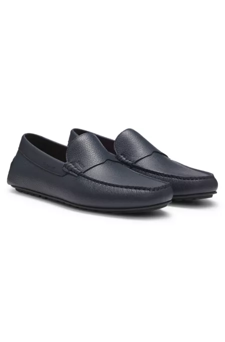 Mocassins en cuir foulonné avec semelle à picots