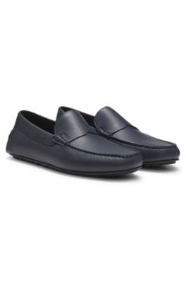 Tumbled-leather loafers with driver sole 1