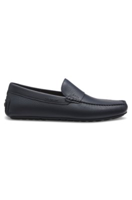 Boss Tumbled-leather loafers with driver sole herr – bild 3