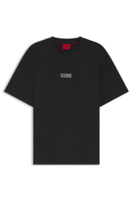 T-shirt en jersey de coton avec logo, Noir