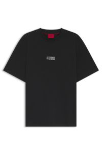 Logo T-shirt in cotton jersey, Black