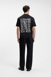 Logo T-shirt in cotton jersey, Black