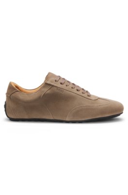 Suede trainers with embossed logo 3