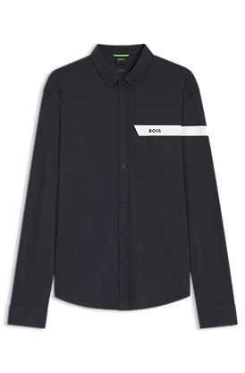 Regular-fit shirt in cotton jersey