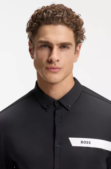 Regular-fit shirt in cotton jersey