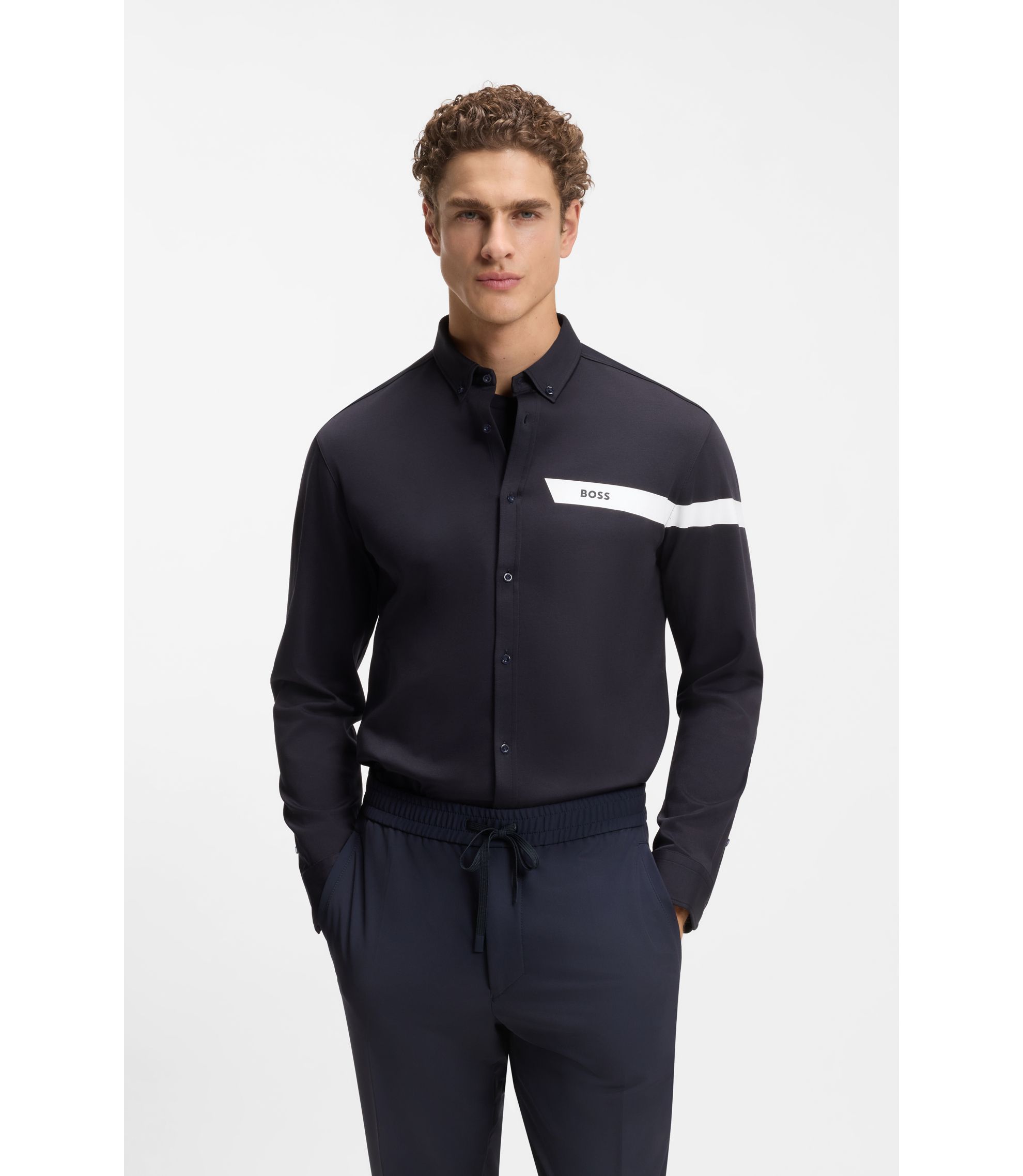 Regular-Fit Hemd aus Baumwoll-Jersey