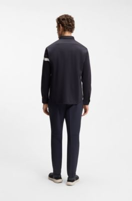 Regular-fit shirt in cotton jersey, Dark Blue