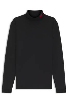 Hugo Slim-fit T-shirt in cotton with logo mock neckline herr – bild 4