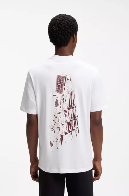 Cotton-jersey T-shirt with printed artwork
