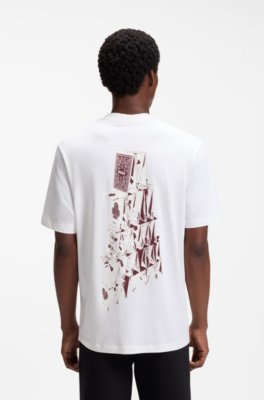 Cotton-jersey T-shirt with printed artwork