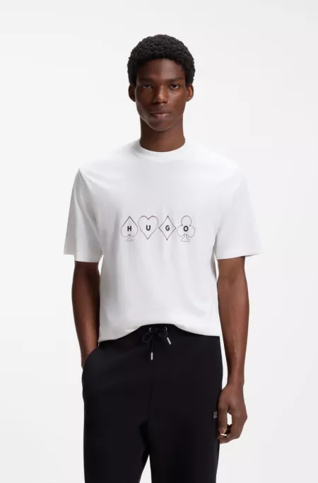 Cotton-jersey T-shirt with printed artwork