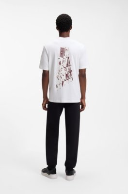 Hugo Cotton-jersey T-shirt with printed artwork herr – bild 3
