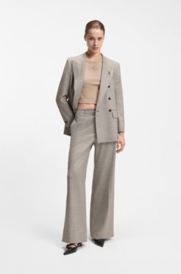 Cotton-blend T-shirt with embroidered logo, Light Beige