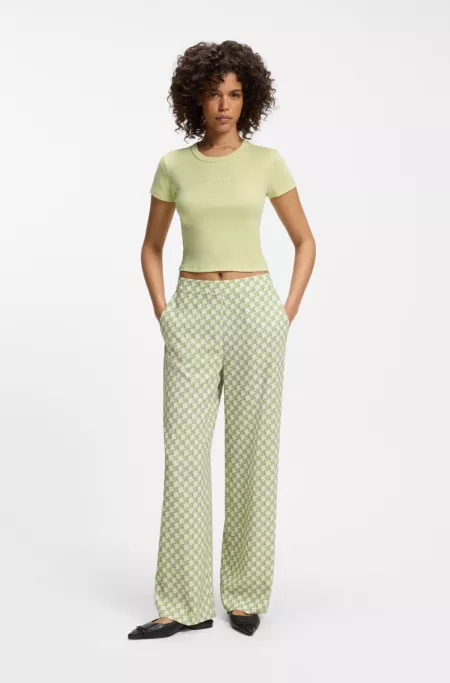 Cotton-blend T-shirt with embroidered logo