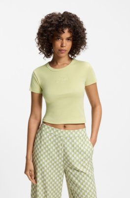 Cotton-blend T-shirt with embroidered logo