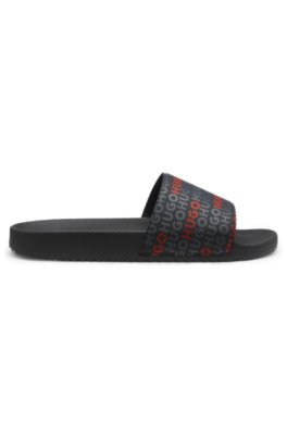 Hugo Italian-made slides with repeat-logo print sandaler herr – bild 3