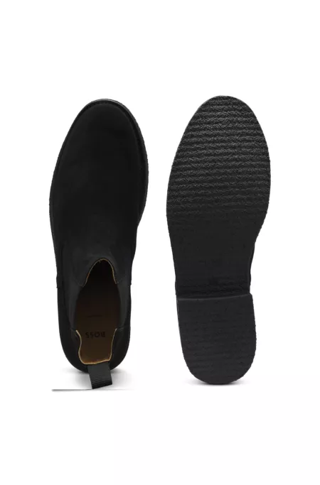 Chelsea Boots aus aufgerautem Leder mit Steppnähten im Signature-Streifen-Design