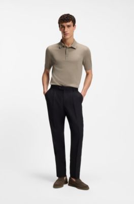 Suede loafers with logo penny trim, Olive