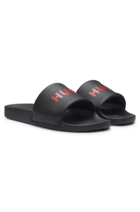 Chanclas con tira acolchada y logo en contraste