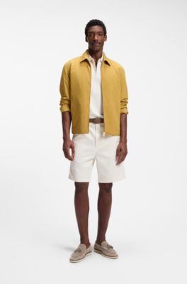 Suede loafers with tassel trim, Khaki