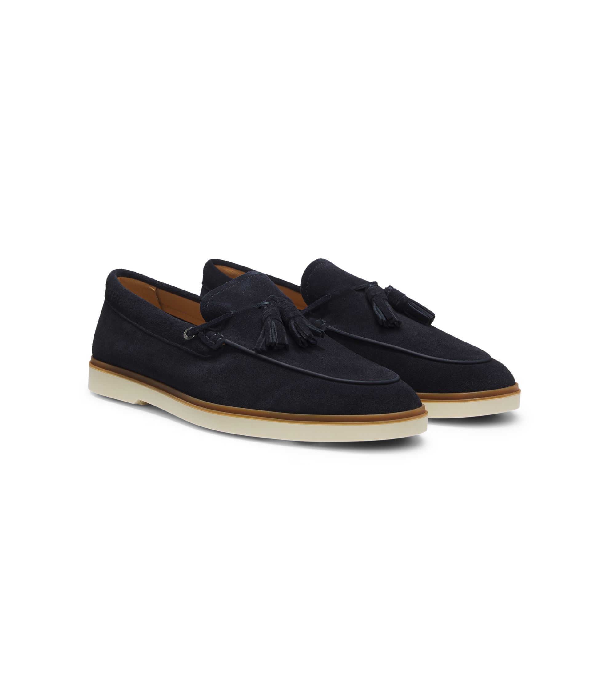 BOSS - Suede loafers with tassel trim - Dark Blue display picture 1