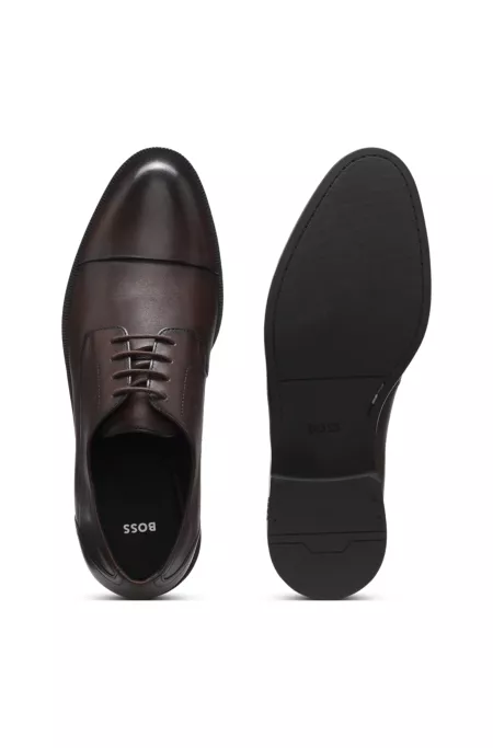 Leather Derby shoes with cap toe