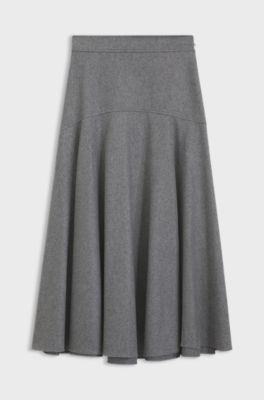 A-line skirt in melange flannel, Grey