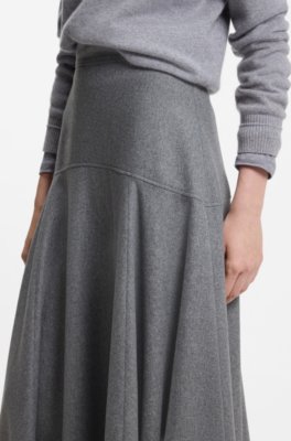 Boss A-line skirt in melange flannel maxikjolar dam – bild 3