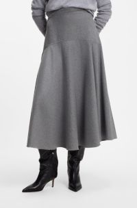 A-Linien-Rock aus meliertem Flanell, Grau
