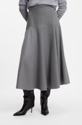 A-line skirt in melange flannel