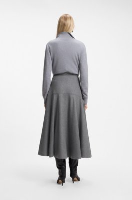 Boss A-line skirt in melange flannel maxikjolar dam – bild 2