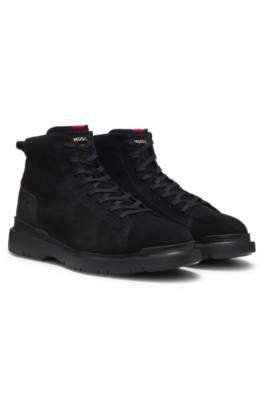 Half boots in suede with leather trims 1