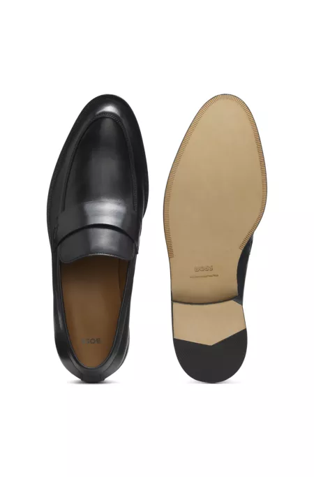 Loafer aus Leder mit Pennyloafer-Bündchen