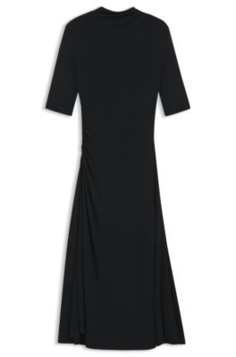 matte jersey dress with drape BOSS - Matte-jersey draped details Upsell