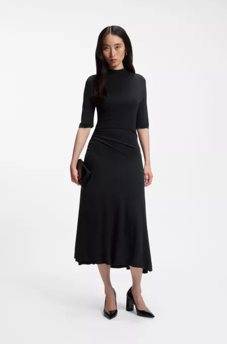 Matte-jersey dress with draped details
