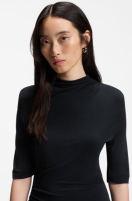 Boss Matte-jersey dress with draped details sommarklänningar dam – bild 2