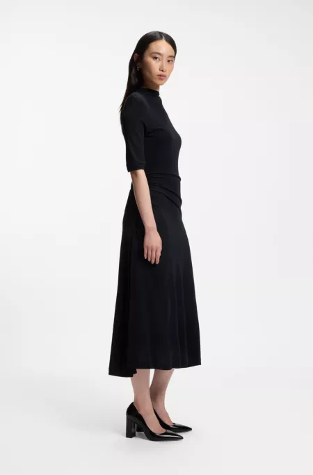 Matte-jersey dress with draped details