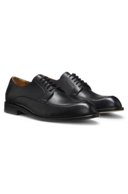 Leather Derby shoes with embossed logo 1